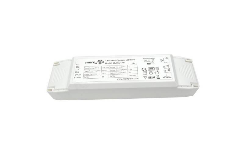Merrytek ML75V-PV 75W 1-10V push DIM dimmbar LED-Treiber Netzteil für LED Lampe LED Trafo von Merrytek