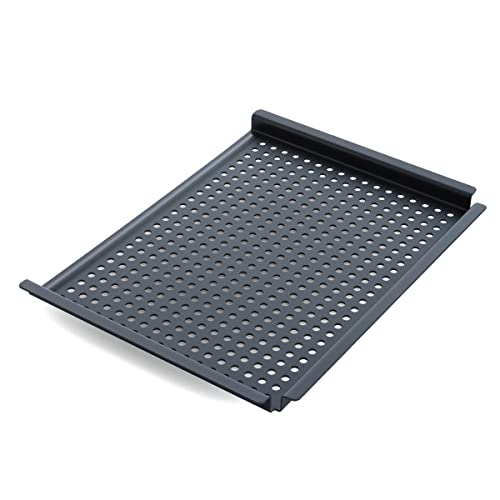 Merten & Storck Carbon Steel BBQ-Bratpfanne aus Carbonstahl, 43,5 x 32,5 cm, Perforation für Öl- und Fettablauf, Barbecue, Camping, Grill, Outdoor Cooking, Schwarz von Merten & Storck