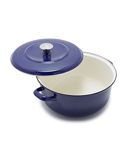 Merten & Storck 7QT Runder Dutch Oven Kasserolle mit Deckel, europäisch gefertigter emaillierter Eisentopf, Induktion & alle Herdarten Schmoren, Eintöpfe, Braten, langsames Kochen, Sauerteig von Merten & Storck