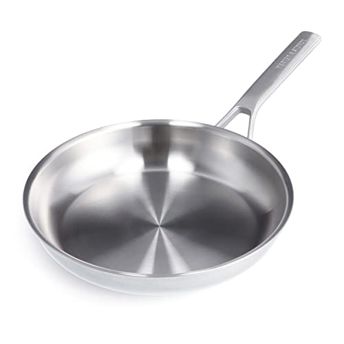 Merten & Storck Dreifach-Edelstahl Bratpfanne (26 cm), Induktion, mehrschichtig, backofenfest, Silber von Merten & Storck