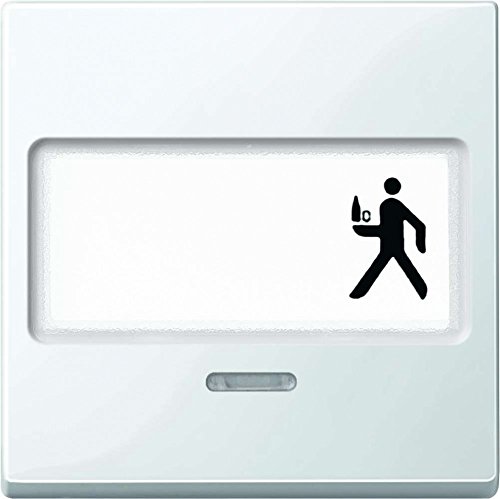 Merten 434719 Wippe mit Schriftfeld und Kontrollfenster, polarweiß glänzend, System M von Merten