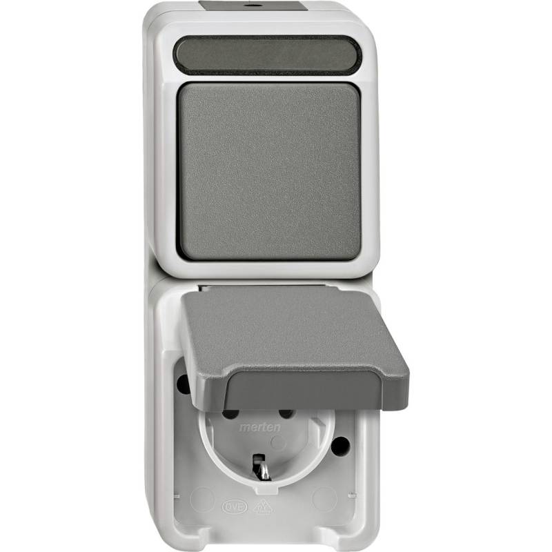 Merten Kombi Schutzkontaktsteckdose Wechselschalter Aquastar MEG3495-8029 von Merten