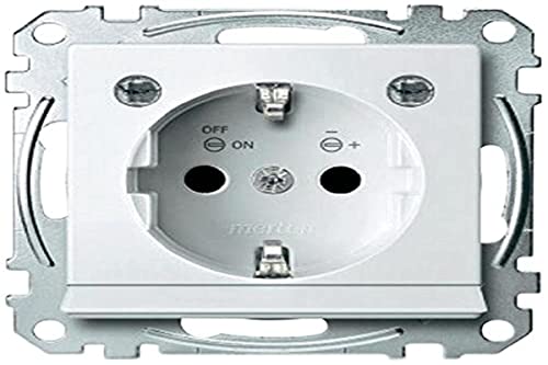 Merten MEG2304-0319 SCHUKO-Steckd. m. Lichtausl. u. LED-Bel.-Modul, BRS, StK, polarws. glänz.,Sys. M von Merten