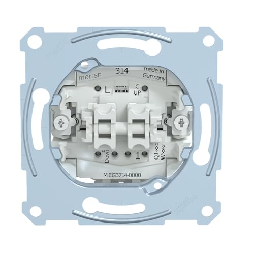 Schneider Electric Merten MEG3714-0000 Rollladenschalter-Einsatz mit Zusatzkontakt, 1-polig, 10 AX, AC 250 V, Unterputz, Steckklemmen - Made in Germany von Schneider Electric