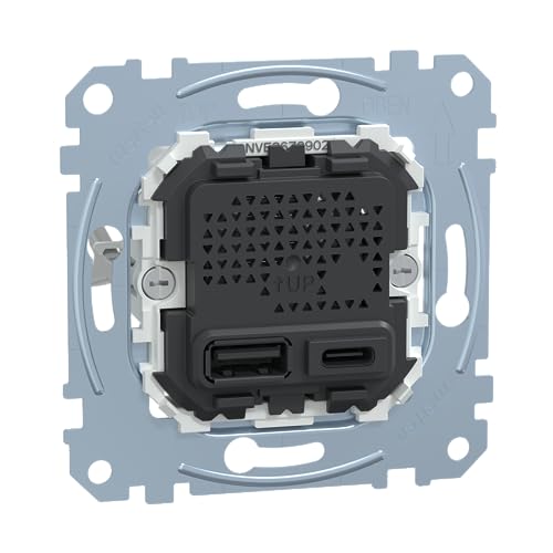 Schneider Electric Merten USB-Ladestation-Einsatz, Unterputz, USB-Typ A+C, System M, Artikelnummer MEG4366-0110 von Schneider Electric