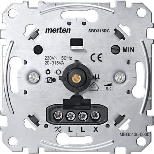 Merten MEG5136-0000 Drehdimmer-Einsatz für kapazitive Belastung, 20-315 W von Merten von Merten