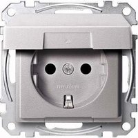 Merten SCHUKO-Steckdose alu Klappdeckel MEG2310-0460 - MEG2310-0460 von Merten