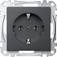 Merten - SCHUKO-Steckdose, Steckklemmen, anthrazit, System m MEG2301-0414 von Merten