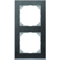 Rahmen 2-fach schief-alu mit Stein M-Pure Decor MEG4020-3669 für geb-k - Merten von Merten