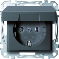 Merten - Steckdose 1-fach anthrazit mit up Klappdeckel System m MEG2311-0414 IP20 von Merten