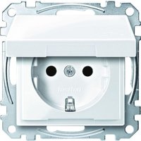 Steckdose 1-fach polarweiß glänzend up mit bs System m MEG2310-0319 Klappdeckel IP20 - Merten von Merten