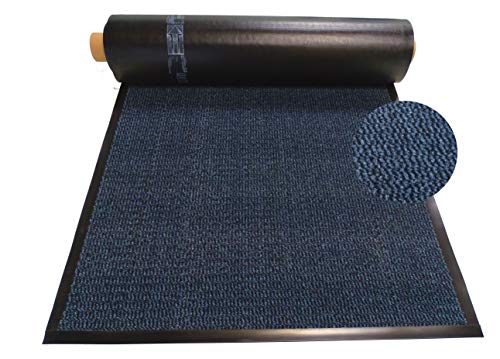 Mertex Schmutzfangläufer Meterware 120 cm blau-schwarz meliert - Schnittkanten mit Randprofile (120 x 200 cm, blau) von Mertex