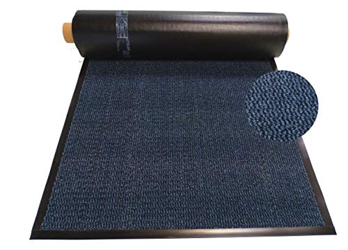 Mertex Schmutzfangläufer Meterware 120 cm blau-schwarz meliert - Schnittkanten mit Randprofile (120 x 500 cm, blau) von Mertex