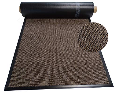 Mertex Schmutzfangläufer Meterware 120 cm braun-schwarz meliert - Schnittkanten mit Randprofile (120 x 300 cm, braun) von Mertex