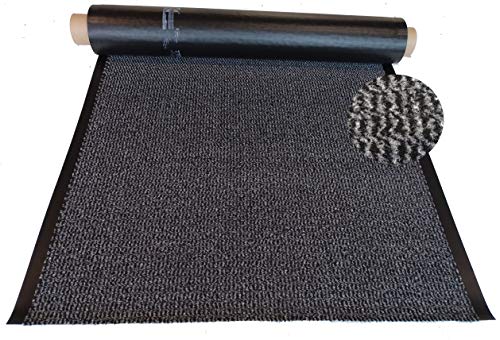 Mertex Schmutzfangläufer Meterware 120 cm grau-schwarz meliert - ohne Rand an den Schnittkanten (120 x 240 cm, grau) von Mertex