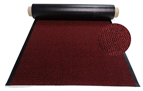 Mertex Schmutzfangläufer Meterware 120 cm rot-schwarz meliert - ohne Rand an den Schnittkanten (120 x 200 cm, rot) von Mertex