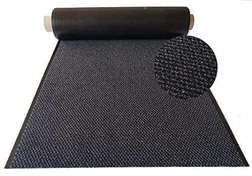 Mertex Schmutzfangläufer Meterware 120 cm schwarz meliert - ohne Rand an den Schnittkanten (120 x 120 cm, Dark) von Mertex