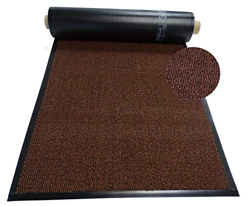 Mertex Schmutzfangläufer Meterware 90 cm Terra-schwarz meliert- Schnittkanten mit Randprofile (90 x 200 cm, Terra) von Mertex