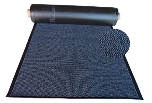 Mertex Schmutzfangläufer Meterware 90 cm blau-schwarz meliert- Schnittkanten gekettelt (90 x 240 cm, blau) von Mertex