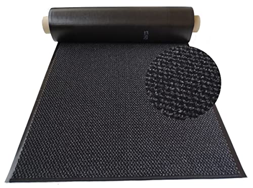 Mertex Schmutzfangläufer Meterware 90 cm schwarz meliert- Schnittkanten gekettelt (90 x 220 cm, schwarz) von Mertex