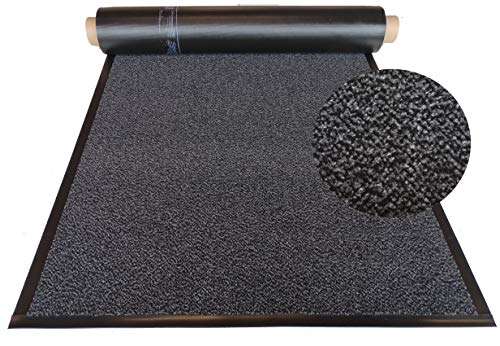 MERTEX Strapazierfähiger Schmutzfangläufer Meterware 90 cm anthrazit meliert - Schnittkanten mit Randprofile (90 x 160 cm, anthrazit) von MERTEX