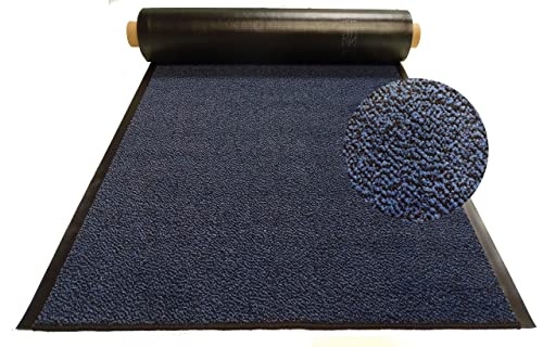 Mertex Strapazierfähiger Schmutzfangläufer Meterware 90 cm blau meliert - Schnittkanten gekettelt (90 x 450 cm, blau) von Mertex