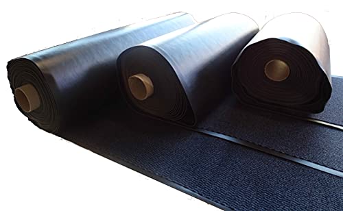 Mertex schöner Flacher Schmutzfangläufer Meterware 120 cm blau-schwarz meliert (120 x 450 cm, Schnittkante ohne Rand) von Mertex