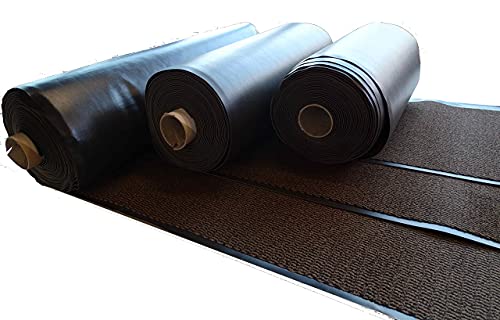 Mertex schöner Flacher Schmutzfangläufer Meterware 60 cm braun-schwarz meliert (60 x 320 cm, Schnittkante mit Randprofil) von Mertex