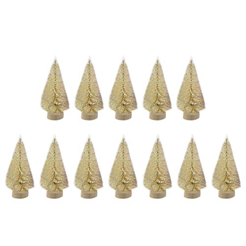 Merting 12 Miniatur Sisal Frosted Weihnachtsbäume Flasche Pinsel Bäume Für Weihnachten Tabletop Deko,Weihnachten Deko Weihnachtsbäume,Sisal Schnee Frost Bäume,Kunstbaum Weihnachten,Basteln,Kunstbaum von Merting