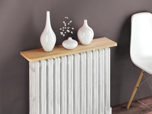 Merveille Heizkörperregal, ohne Bohren, wendbar, Melaminharz, Buche/Eiche, formstabil, Dicke 19 mm, Beständigkeit gegen Feuchtigkeit und Hitze, 100 °C, 100 x 20 cm von Merveille