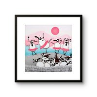 Baallerinas | Limitierte Auflage Original Wunderliches Schrulliges Lustiges Humor-Gemälde Mervyn Tay Kunst von MervsOriginals