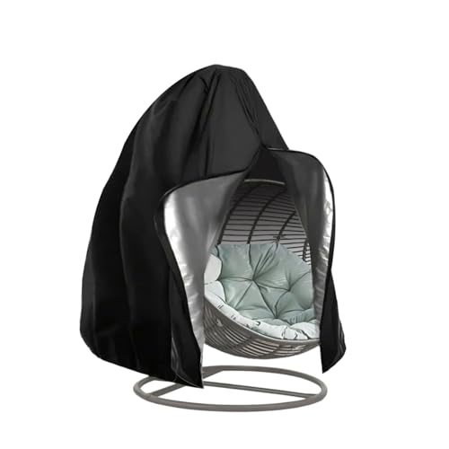 Egg Chair Cover Waterproof Outdoor Swing Chair Cover, Patio Hanging Chair Cover Windproof Single Seat Wicker Egg Chair Covers with Zipper & Drawstring, 190.5 cm x 114.3 cm (Single Seat 75"H x 45"W) von MerwDeeyt