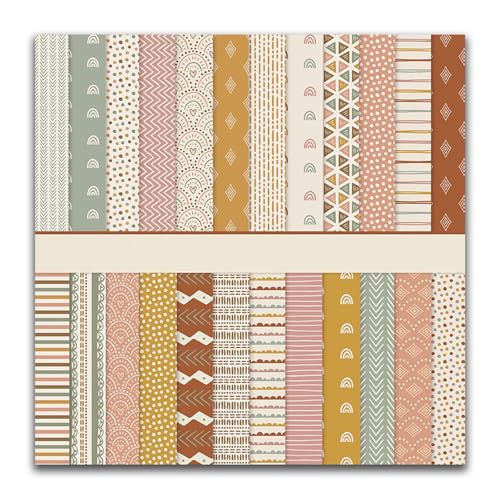 Scrapbook Papier 30,5x30,5 cm Doppelseitiges Scrapbooking Papiere, 24 Muster 24 Blatt Decoupage Papier, MerwDeeyt Dekorpapier Scrapbook Bastelpapier für Journal Scrapbooking, DIY Kartenherstellung von MerwDeeyt