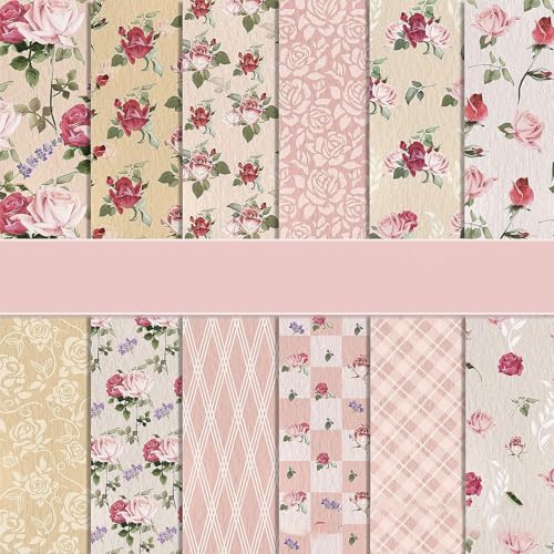 Scrapbook Papier 30x30 cm Scrapbook Bastelpapier mit Blumen Muster, 24 Blatt Rot Rosen Muster Dekorpapier, Doppelseitiges Scrapbooking Papier Frühling Motivpapier Scrapbook Papier 30x30 cm Scrapbook Bastelpapier mit Blumen Muster, 24 Blatt Rot Rosen Muster Dekorpapier, Doppelseitiges Scrapbooking Papier Frühling Motivpapier von MerwDeeyt
