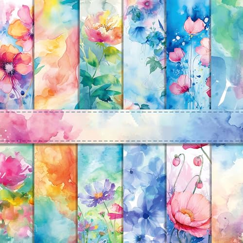 Scrapbook Papier 30x30 cm Scrapbook Bastelpapier mit Blumen Muster, Bunt Scrapbooking Papier Frühling Motivpapier, 24 Blatt Doppelseitiges Dekorpapier für Journal Scrapbooking Scrapbook Papier 30x30 cm Scrapbook Bastelpapier mit Blumen Muster, Bunt Scrapbooking Papier Frühling Motivpapier, 24 Blatt Doppelseitiges Dekorpapier für Journal Scrapbooking von MerwDeeyt