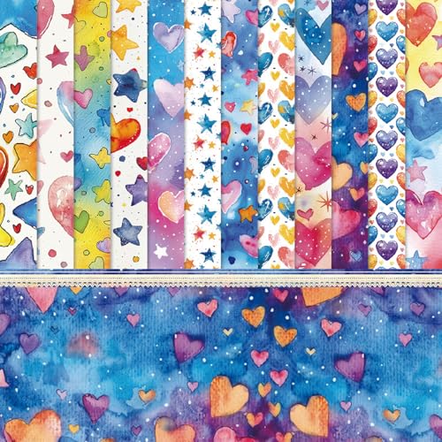 Scrapbook Papier Blau Scrapbook Bastelpapier, 48 Blatt Decoupage Papier Block mit Liebe Stern Muster, 15.2x15.2 cm/6x6 in Einseitiges Niedlich Dekorpapier für Journal Scrapbooking Scrapbook Papier Blau Scrapbook Bastelpapier, 48 Blatt Decoupage Papier Block mit Liebe Stern Muster, 15.2x15.2 cm/6x6 in Einseitiges Niedlich Dekorpapier für Journal Scrapbooking von MerwDeeyt