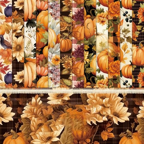 Scrapbook Papier Herbst Scrapbooking Papier, 48 Blatt 12 Muster Kürbis Scrapbook Bastelpapier, Goldenes Decoupage Papiere Block Einseitiges Dekorpapier für Journal Scrapbooking, 15.2x15.2 cm Scrapbook Papier Herbst Scrapbooking Papier, 48 Blatt 12 Muster Kürbis Scrapbook Bastelpapier, Goldenes Decoupage Papiere Block Einseitiges Dekorpapier für Journal Scrapbooking, 15.2x15.2 cm von MerwDeeyt