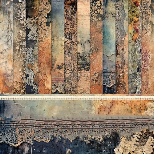 48 Blatt Scrapbook Papier Vintage Scrapbook Bastelpapier mit Muster, Einseitiges Motivpapier für Journal Scrapbooking, 15.2x15.2 cm/6x6 in Scrapbooking Papier Dekorpapier von MerwDeeyt