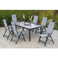 Florenz Set 7tlg. Tisch 190x100 cm Halbrundprofil von Merxx