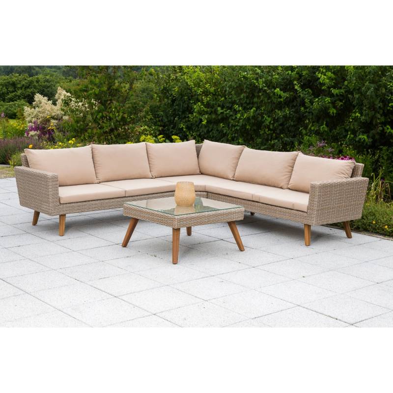 Garten Eckbank-Gruppe Pamplona 2-tlg. Natur von Merxx