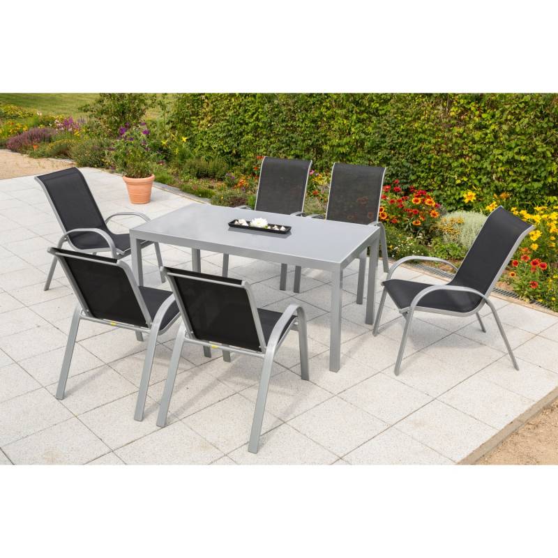 Gartenmöbel-Set Amalfi 7-tlg. Schwarz von Merxx
