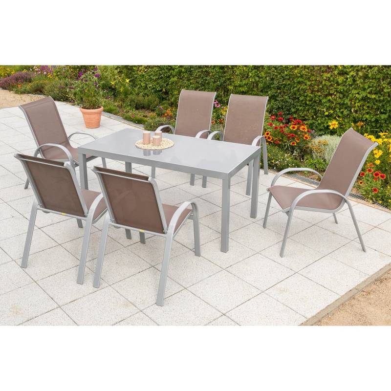 Gartenmöbel-Set Amalfi 7-tlg. Taupe von Merxx