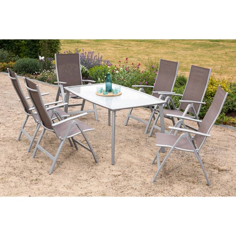 Gartenmöbel-Set Carrara 7-tlg. Taupe von Merxx