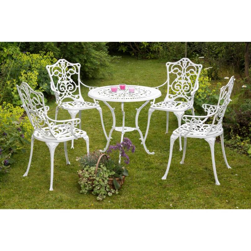 Gartenmöbel-Set Lugano 5-tlg. Weiß von Merxx