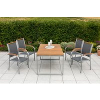 MERXX Garten-Essgruppe ""Siena"", (Set, 5 tlg., Pulverbeschichtetes Aluminiumgestell, Tischplatte aus Akazienholz) von Merxx