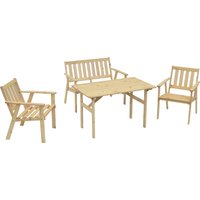 MERXX Garten-Essgruppe "Sylt", (4 tlg., 2x Sessel, 1x Bank, 1x Tisch) von Merxx