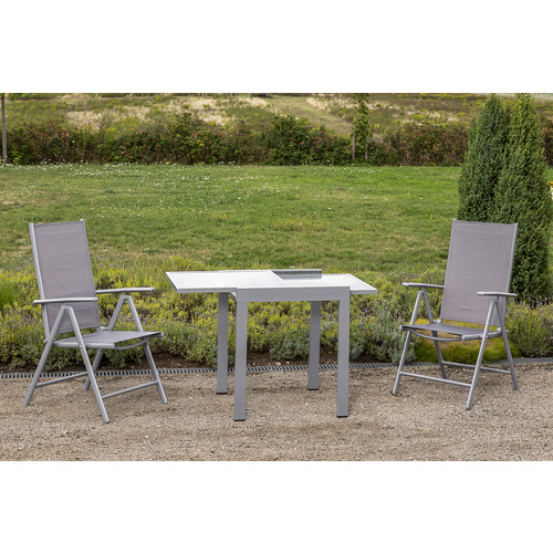 MERXX Gartenmöbelset »Amalfi«, 2 Sitzplätze, Aluminium/Textil - silberfarben von Merxx
