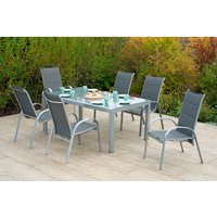 MERXX Gartenmöbelset »Amalfi«, 7-tlg., stapelbar/verstellbar, Aluminium/Textil - grau MERXX Gartenmöbelset »Amalfi«, 7-tlg., stapelbar/verstellbar, Aluminium/Textil - grau von Merxx