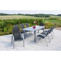 MERXX Gartenmöbelset »Amalfi«, 8 Sitzplätze, Aluminium/Textil - schwarz von Merxx