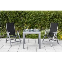 MERXX Gartenmöbelset »Carrara«, 2 Sitzplätze, Aluminium/Textil - schwarz von Merxx